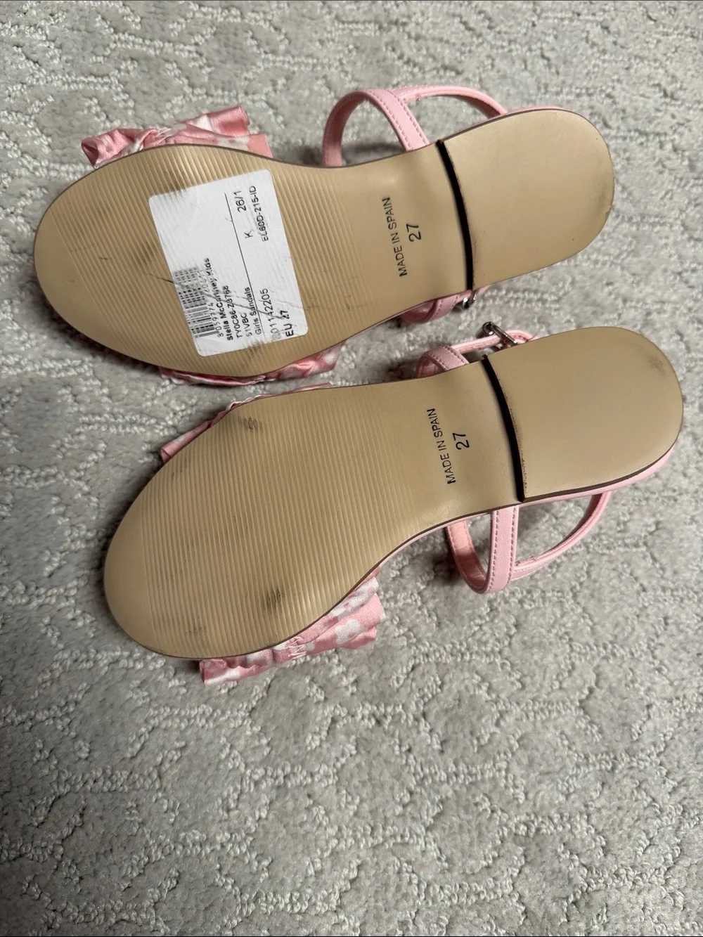 Stella McCartney Kids Light Pink Ruffle Strap Sandals